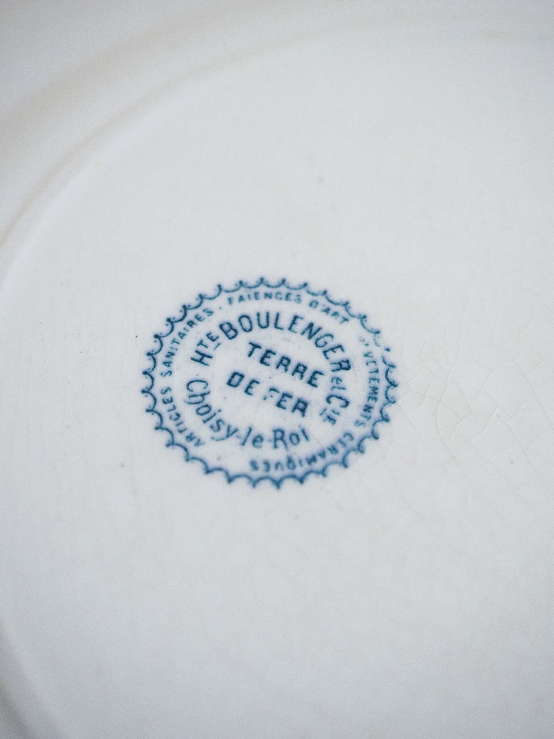 6 assiettes plates - terre de fer décor d'oiseaux