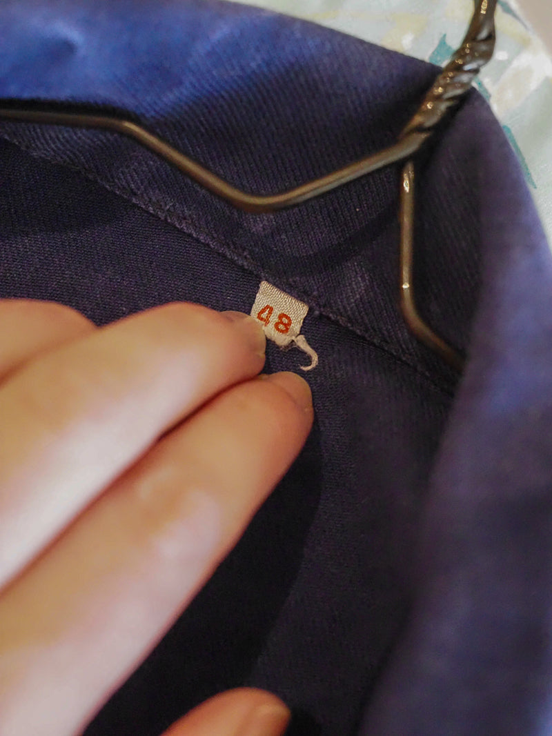 Veste de travail vintage – Étiquette “Grosse Cloche, Bordeaux” M/L