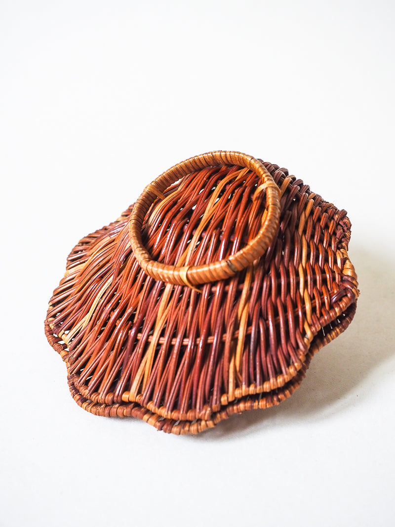 Boîte coquillage en osier tressé vintage