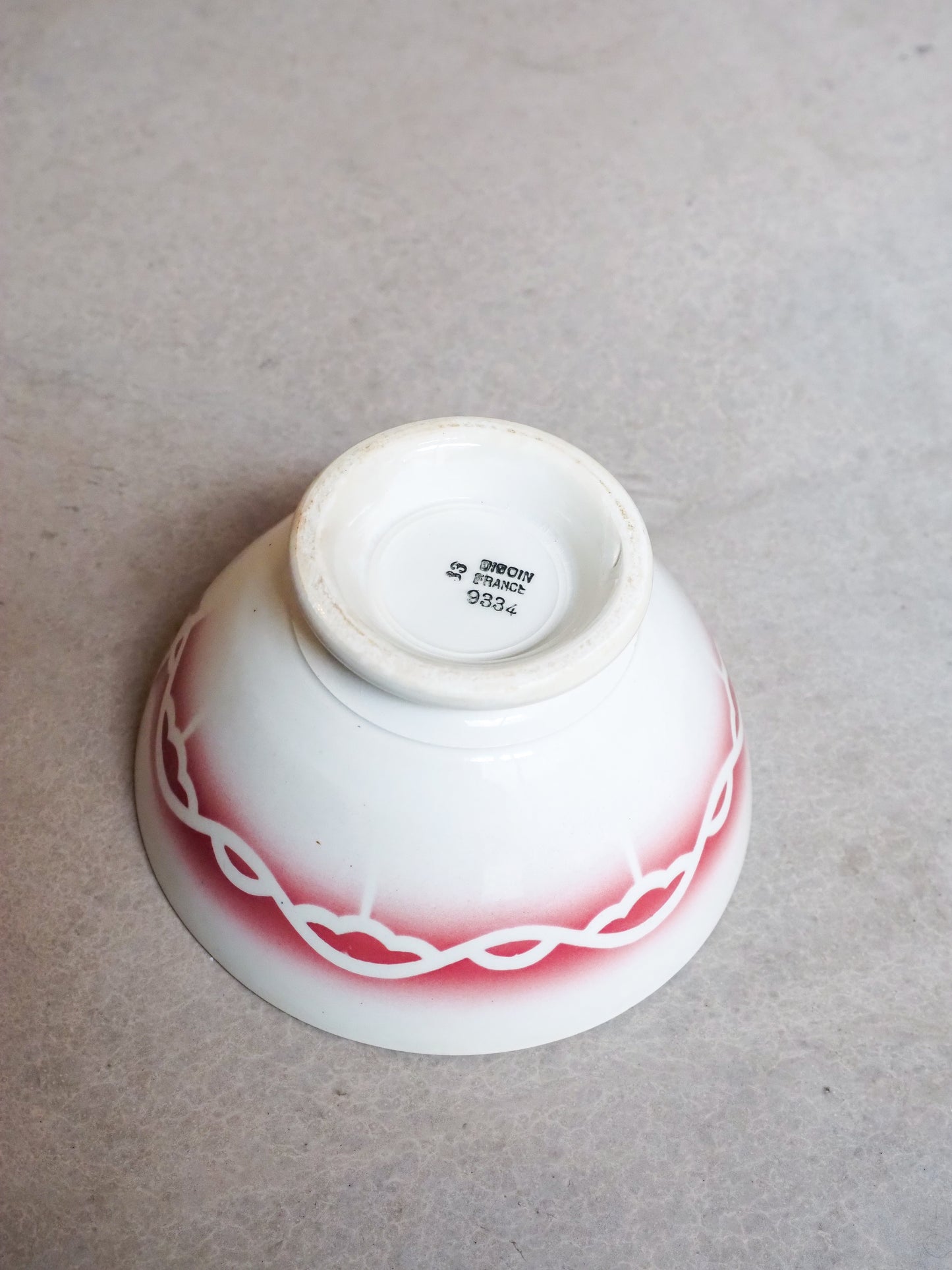 Bol blanc et rose manufacture Digoin