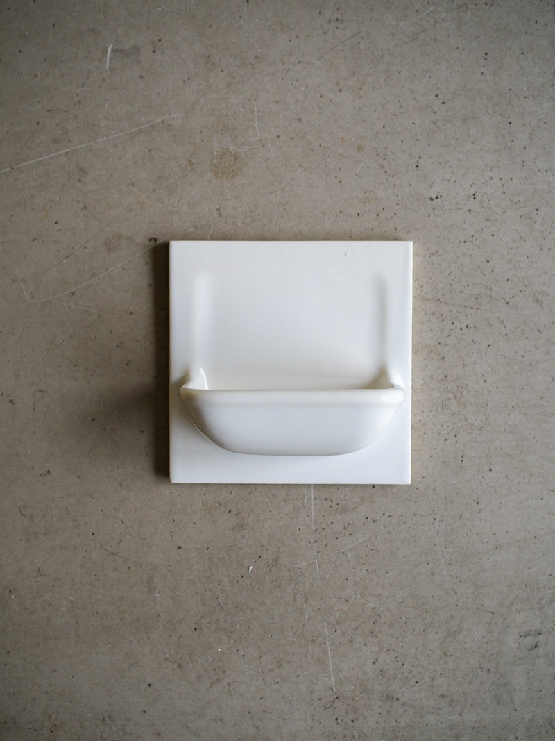 Carreau de Carrelage Vintage Blanc avec Porte-Savon Intégré – 15 x 15 cm