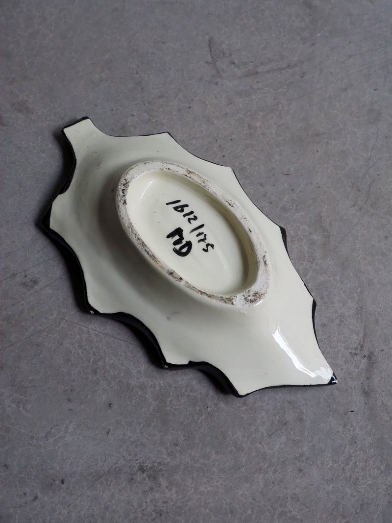 Vide-poche feuille en céramique – Vallauris vintage – signé MD