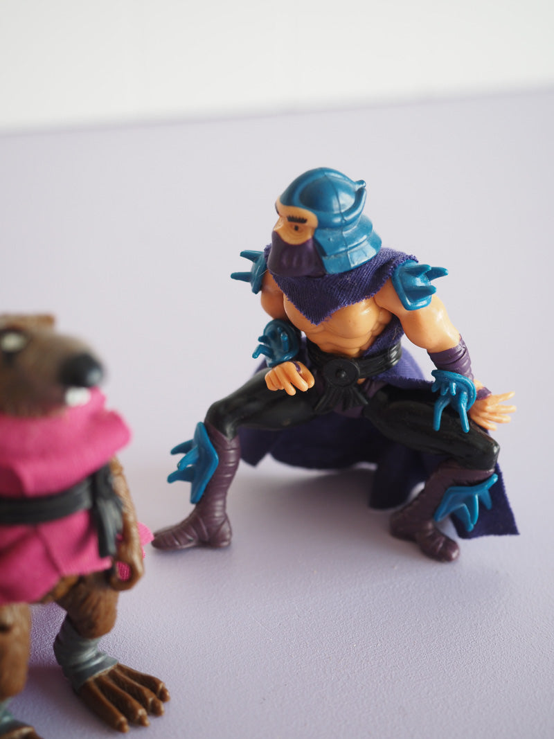 2 figurines Tortues Ninja Maître Splinter et Shredder 1988