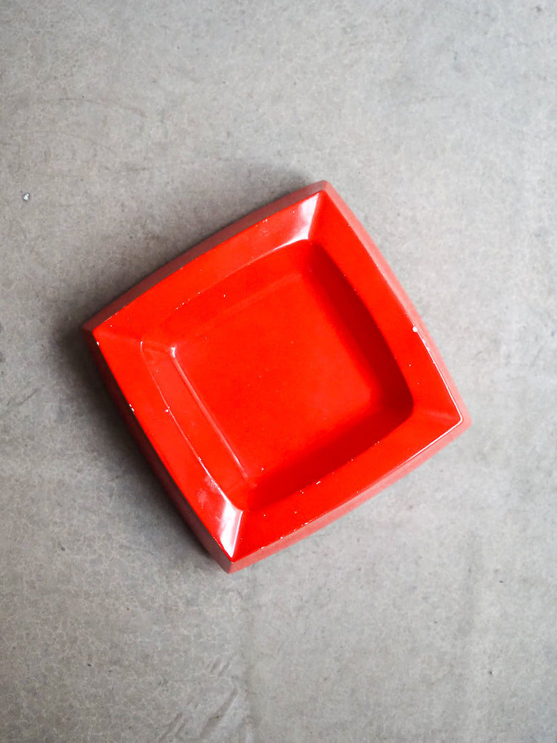 Grand cendrier vintage en céramique rouge – Proceram