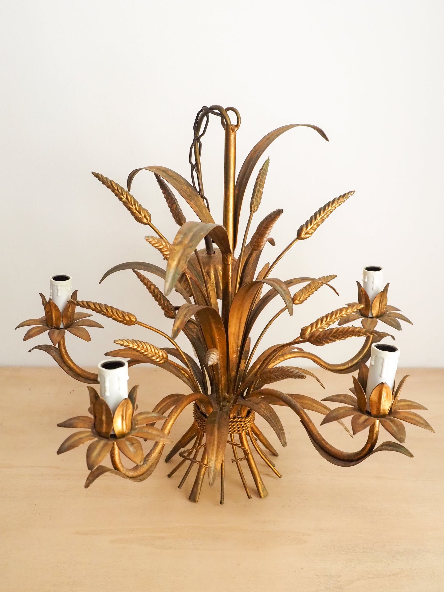 Lustre végétal épis de maïs - style Hans Kögl – Hollywood Regency
