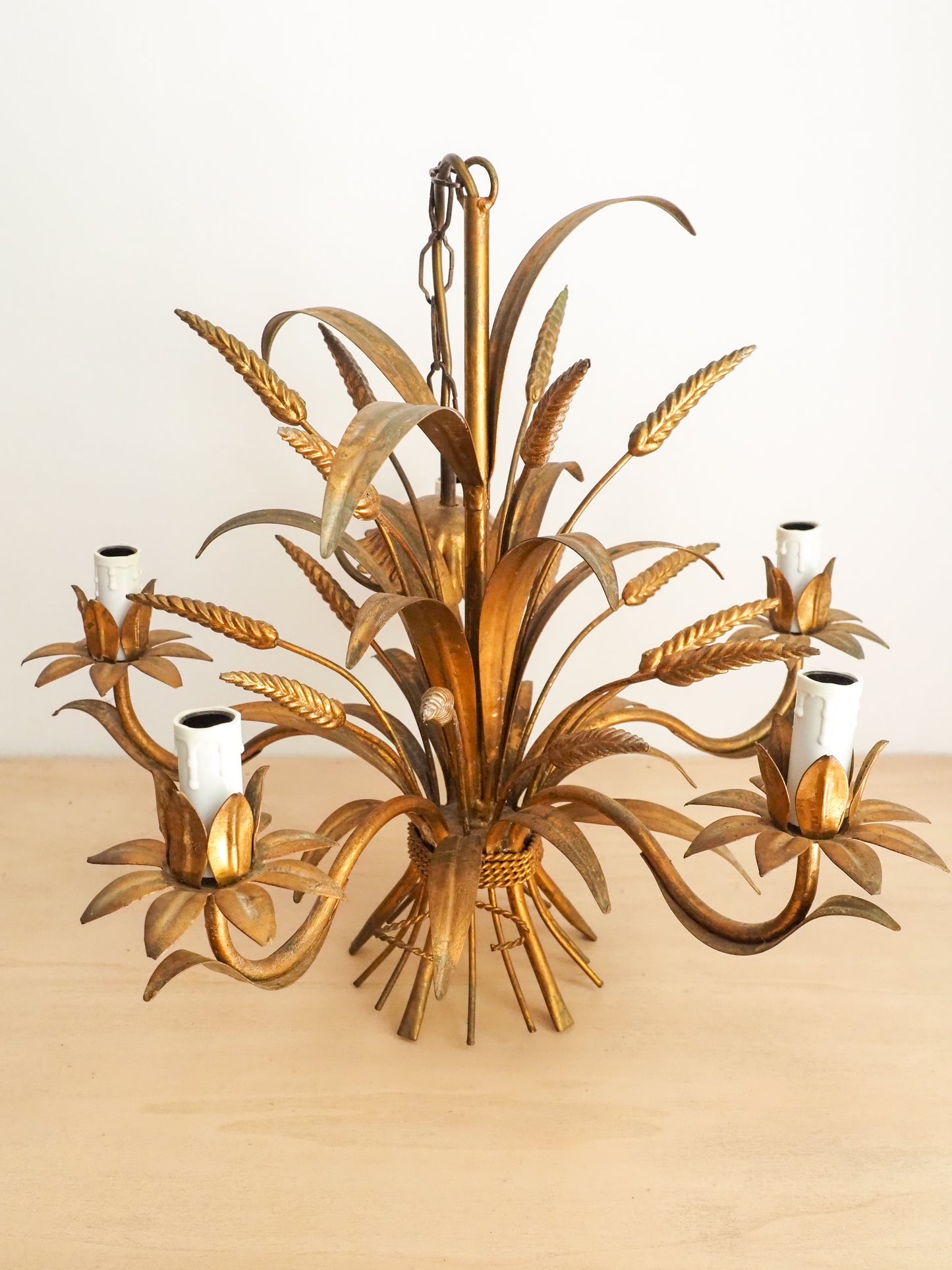 Lustre végétal épis de maïs - style Hans Kögl – Hollywood Regency