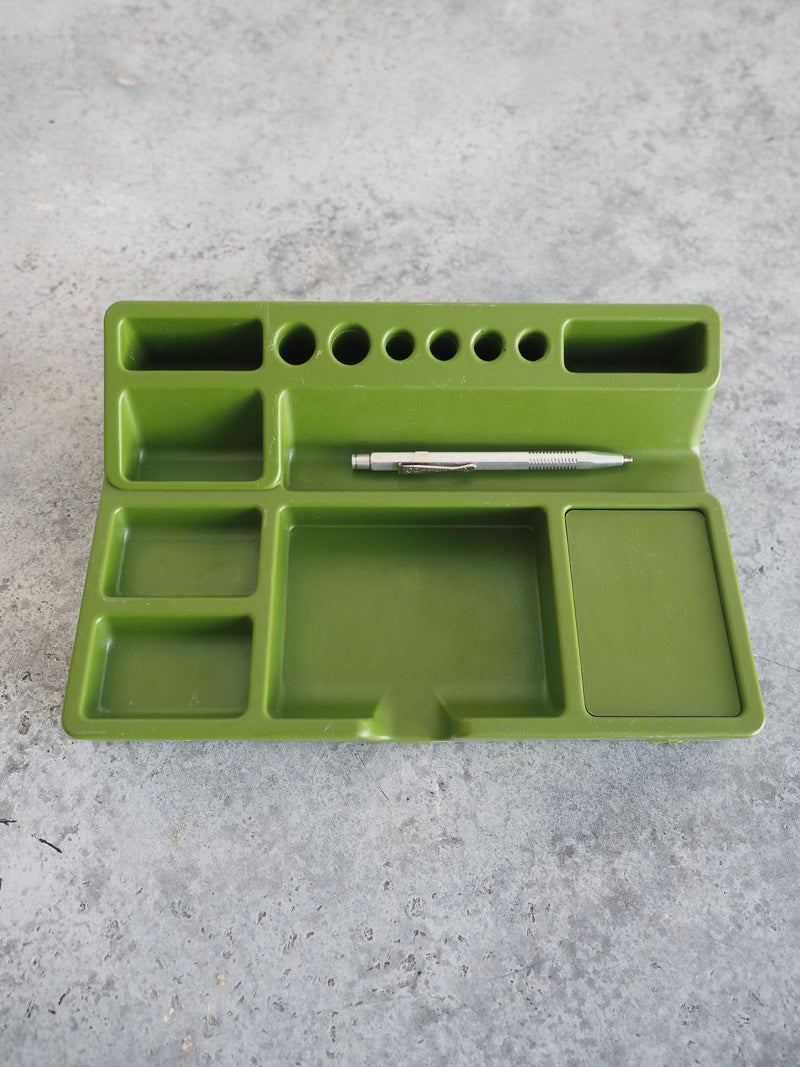 Organisateur de bureau vintage vert olive