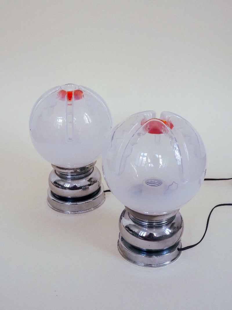 Paire de Lampes Appliques Mazzega Murano – Space Age | Made in Italy