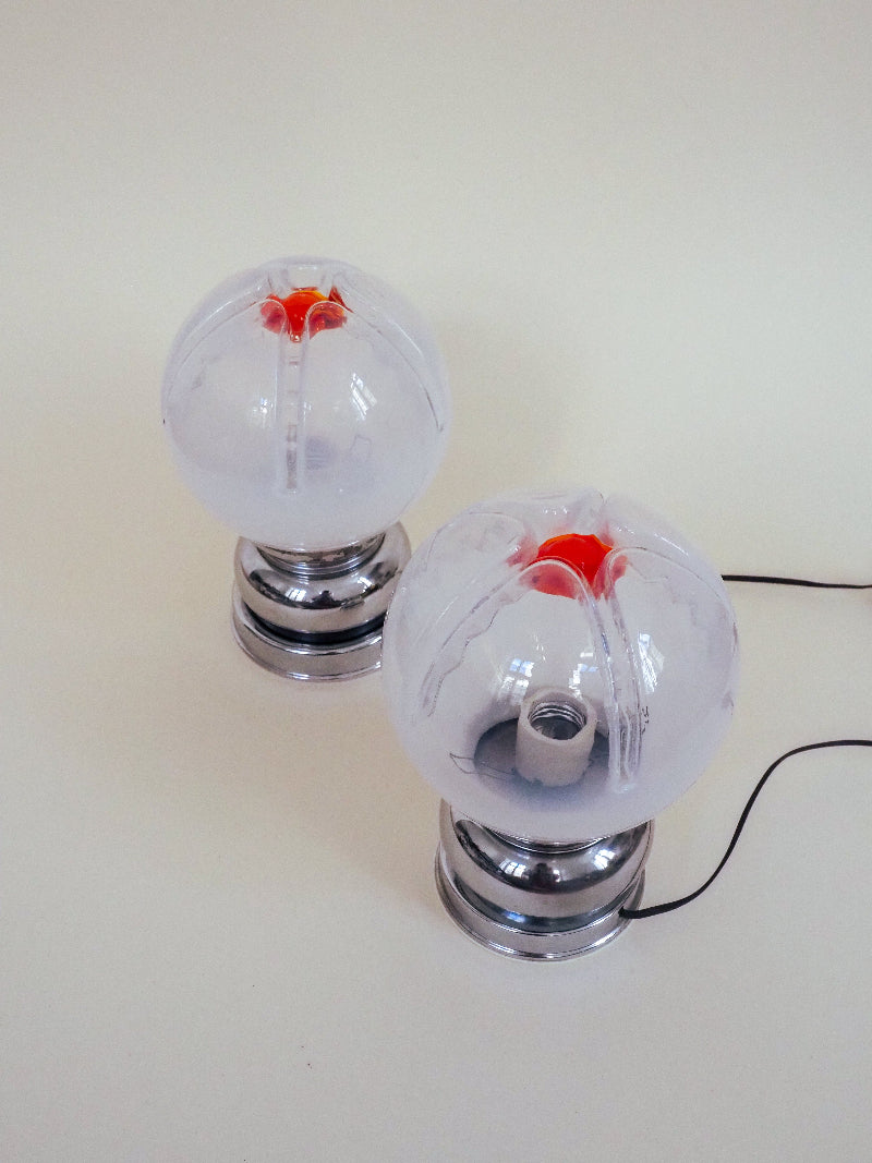 Paire de Lampes Appliques Mazzega Murano – Space Age | Made in Italy