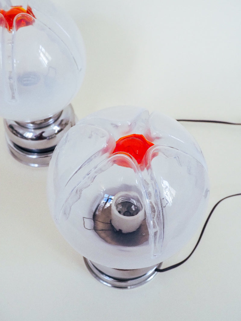 Paire de Lampes Appliques Mazzega Murano – Space Age | Made in Italy