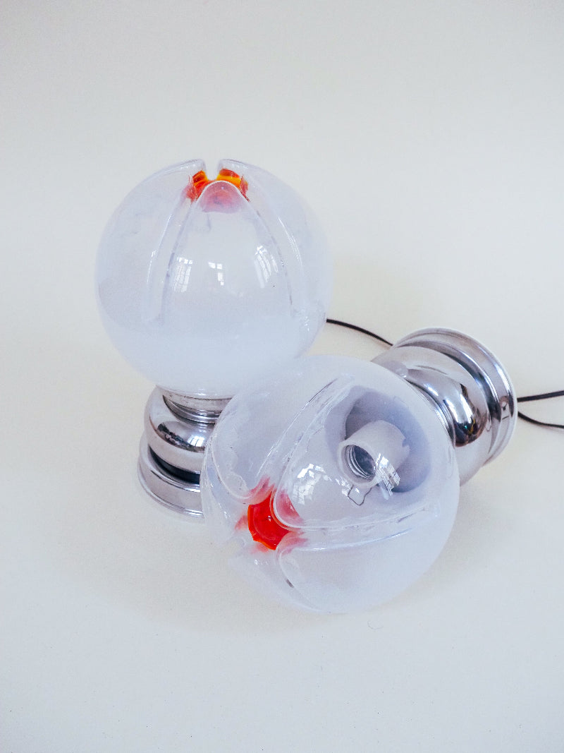 Paire de Lampes Appliques Mazzega Murano – Space Age | Made in Italy