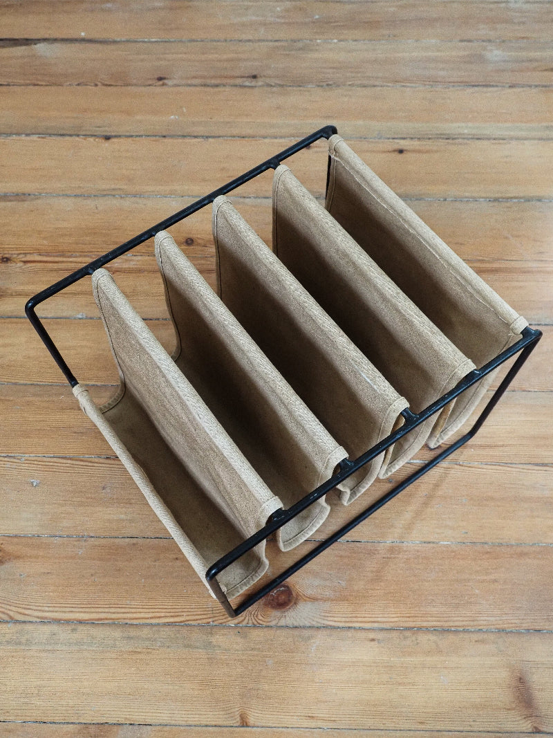 Porte-revues en métal et toile épaisse – 5 compartiments