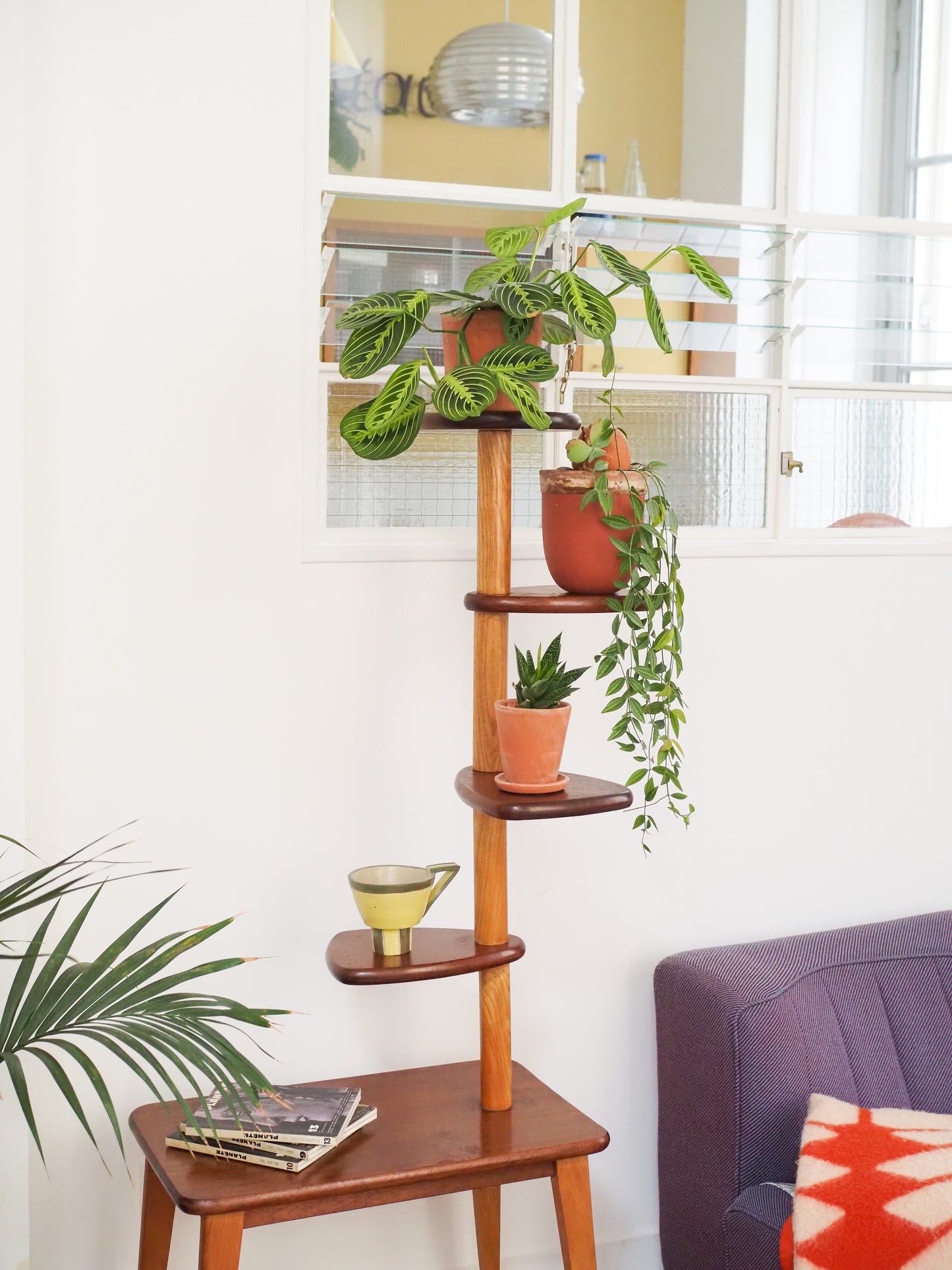 Porte-plante vintage en Teck scandinave