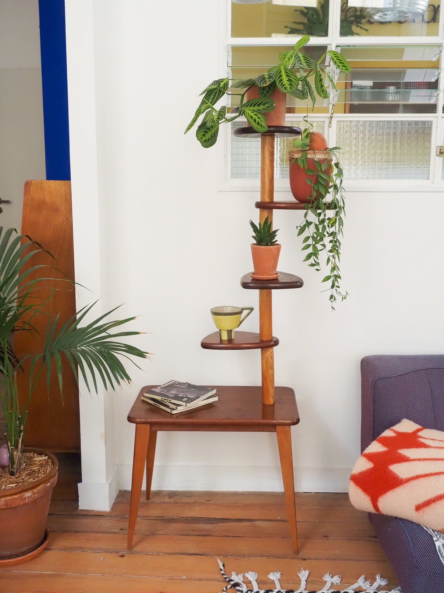 Porte-plante vintage en Teck scandinave