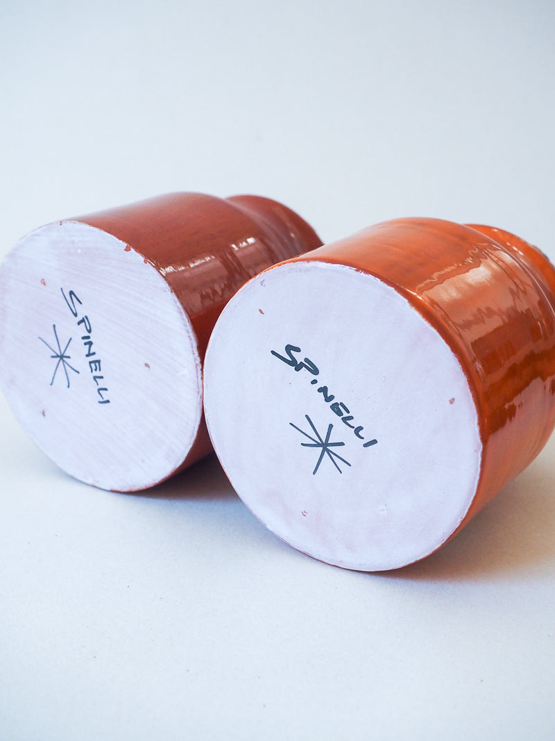 Duo de pots à café et sucre en céramique signés Spinelli – Vallauris – Vintage