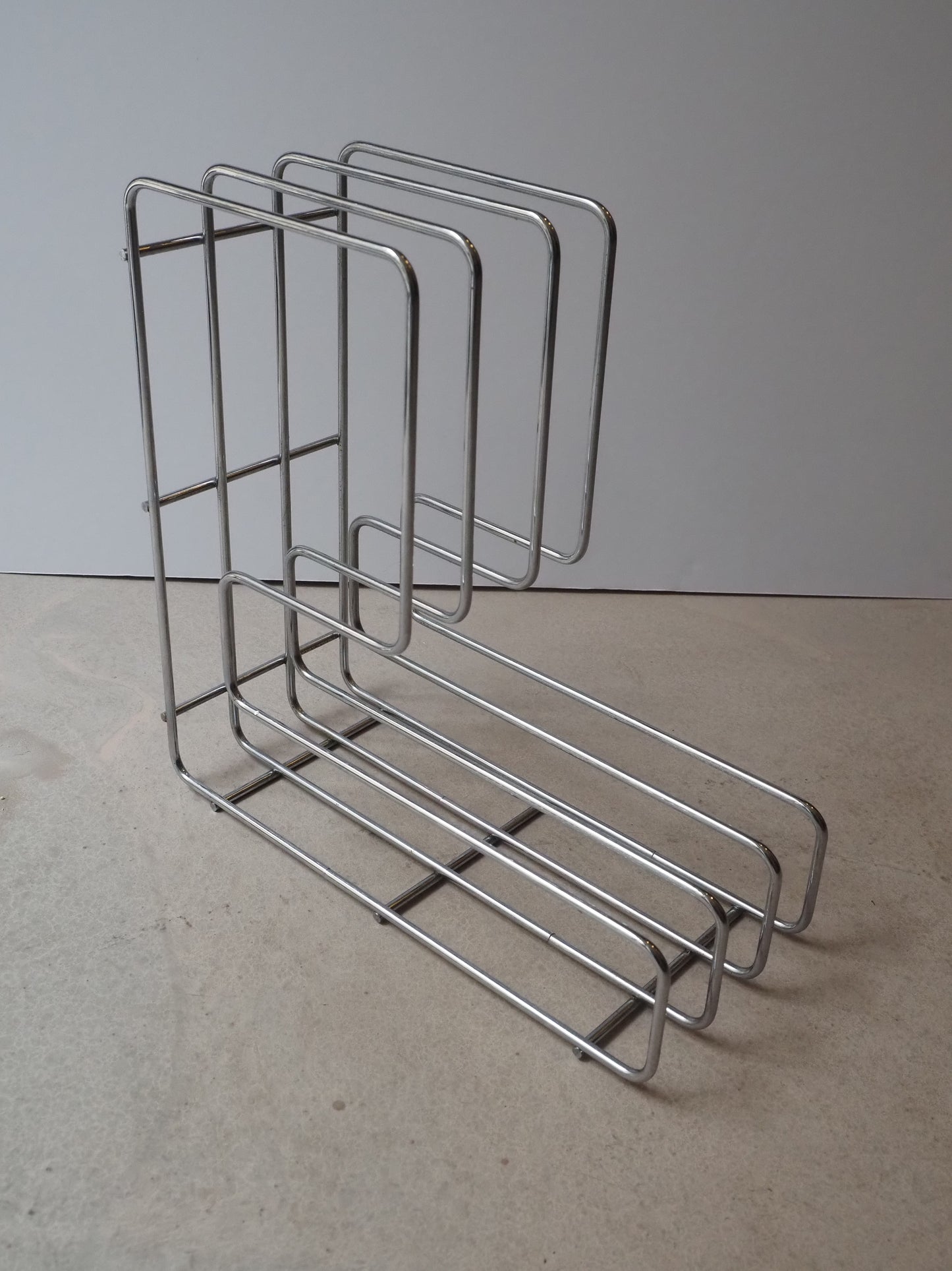 Range-vinyle ou magazine métal chromé vintage / Rack 33tours