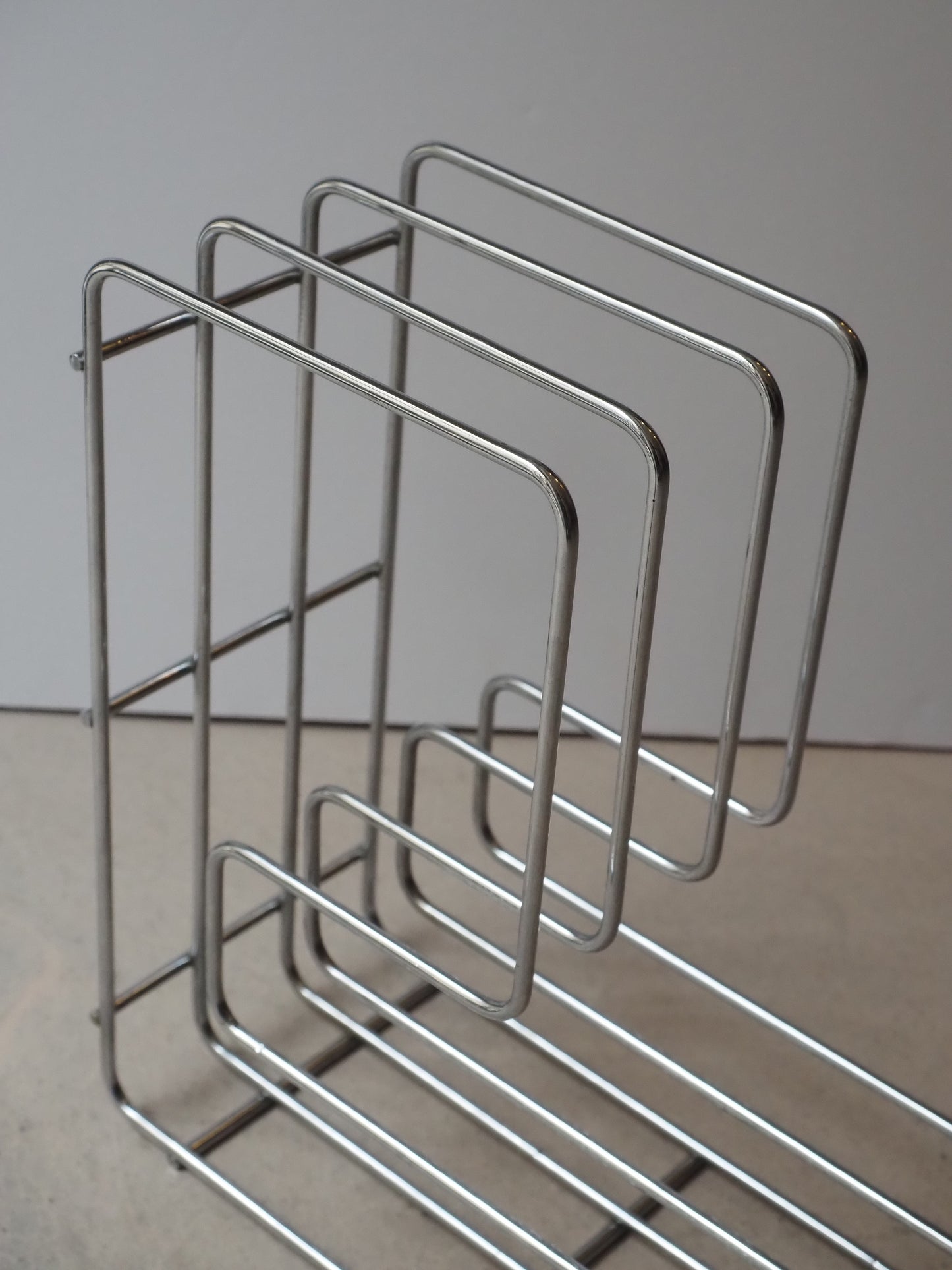 Range-vinyle ou magazine métal chromé vintage / Rack 33tours