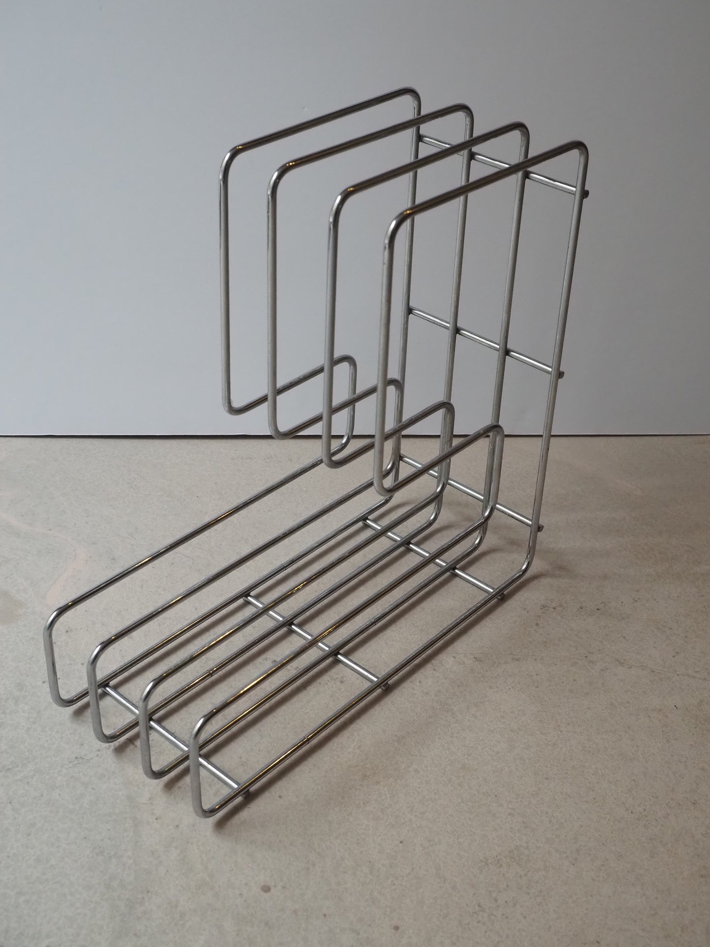 Range-vinyle ou magazine métal chromé vintage / Rack 33tours