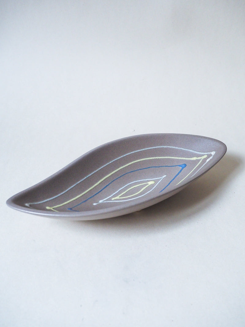 Grand vide-poche allongé en forme de feuille - céramique vintage