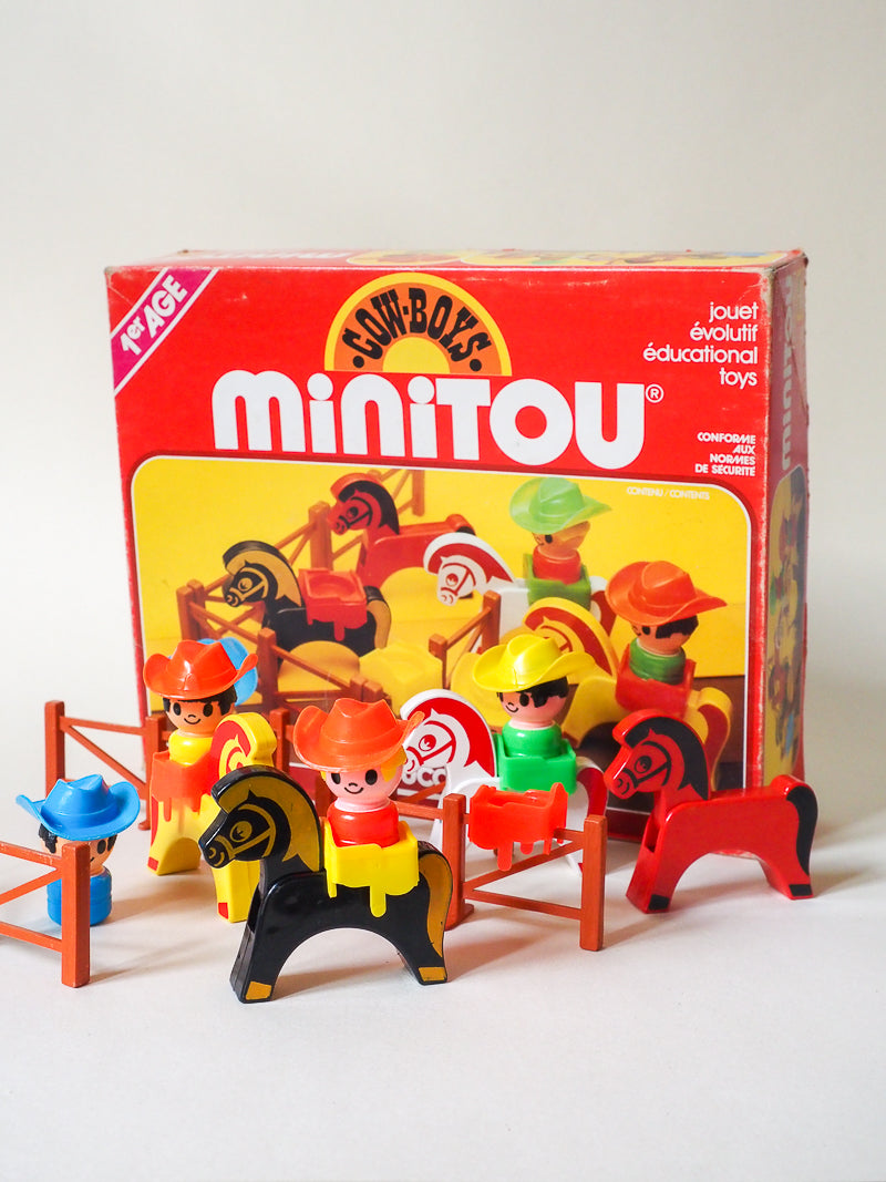 Les Minitou Set les cows-boys complet avec boîte - Educalux