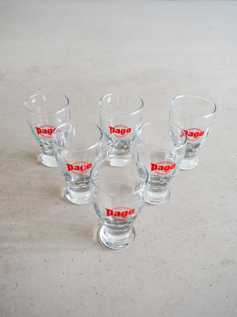 6 verres Pago neufs vintage