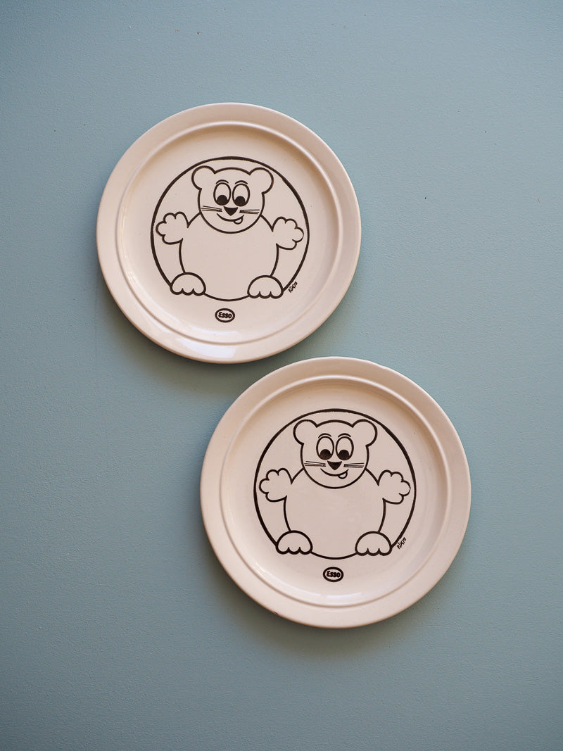 2 assiettes ours Esso 70s