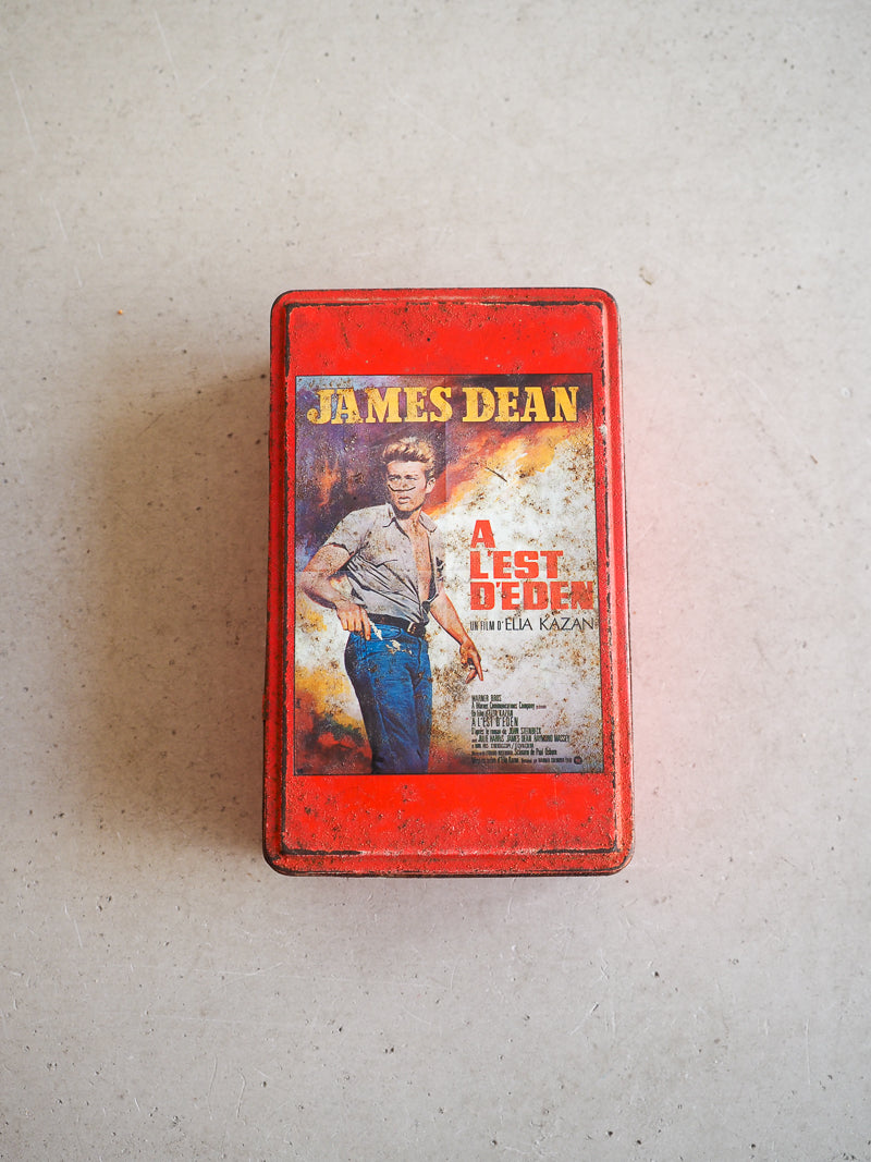 Boîte à sucres ou à gâteaux en métal James Dean ancienne