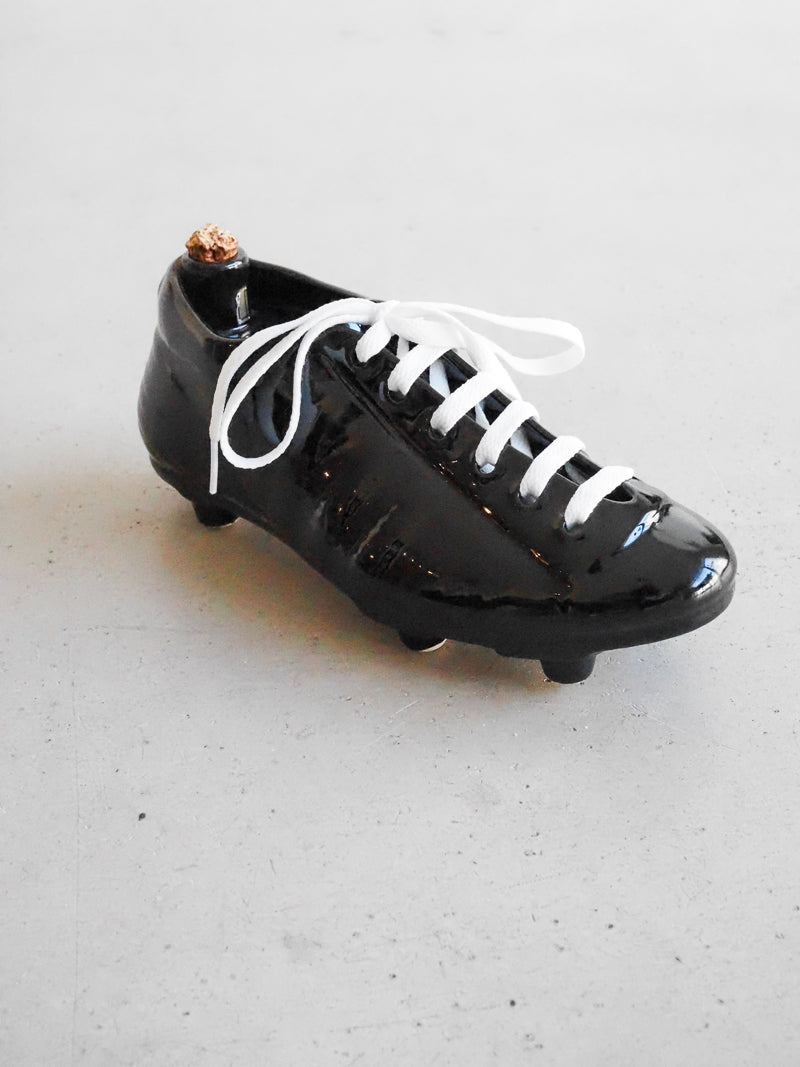 Bouteille en céramique vintage en forme de chaussure de foot