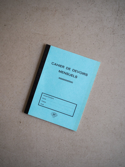 Cahier de devoirs bleu A5 vintage