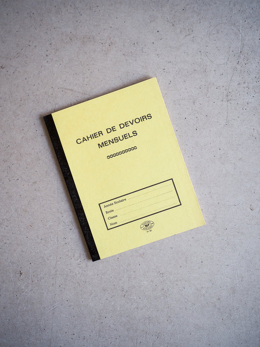 Cahier de devoirs jaune A5 vintage