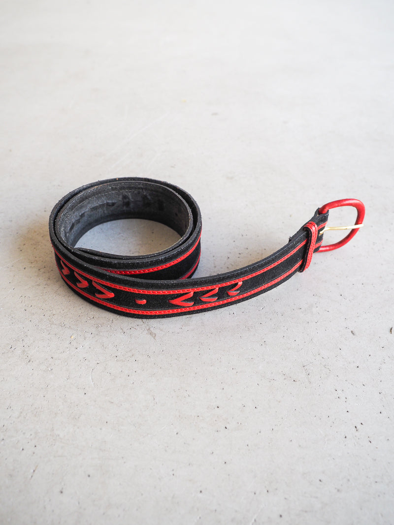 Ceinture vintage cuir et daim Vacher