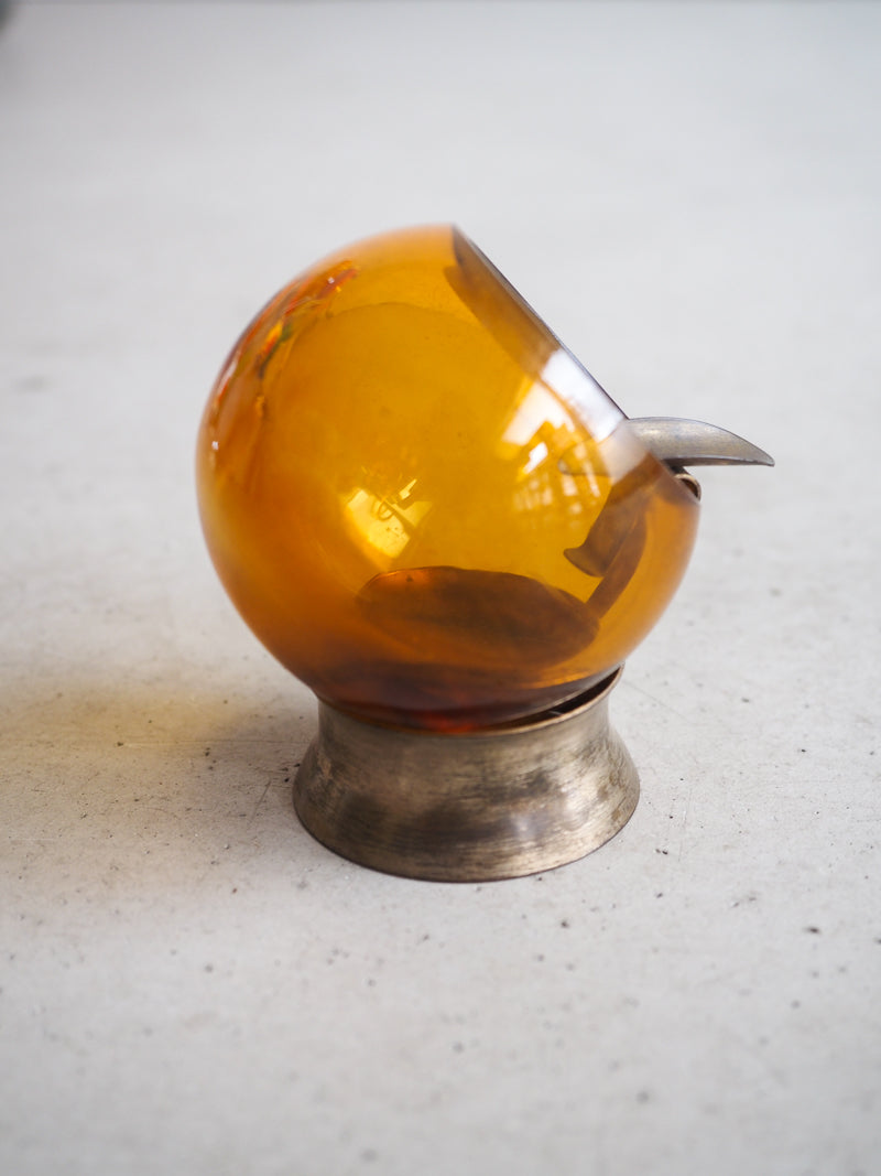 Petit cendrier boule en verre fumé