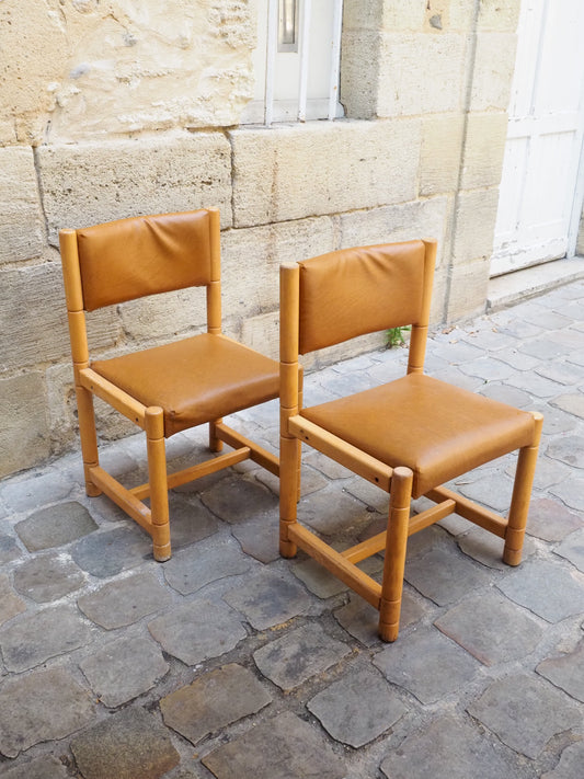 Paire de chaises vintage – Allemagne de l’Est (GDR) – Style brutaliste & moderniste – Modèle Hiddensee