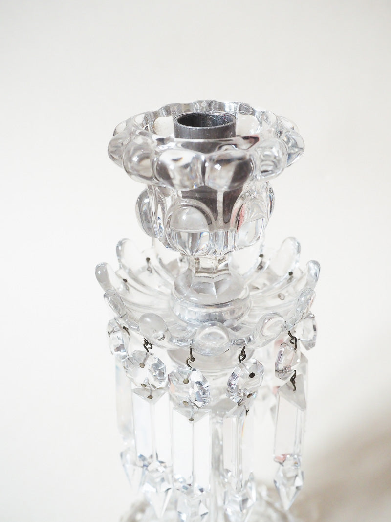 Bougeoir en cristal de Baccarat – Pampilles – Estampillé