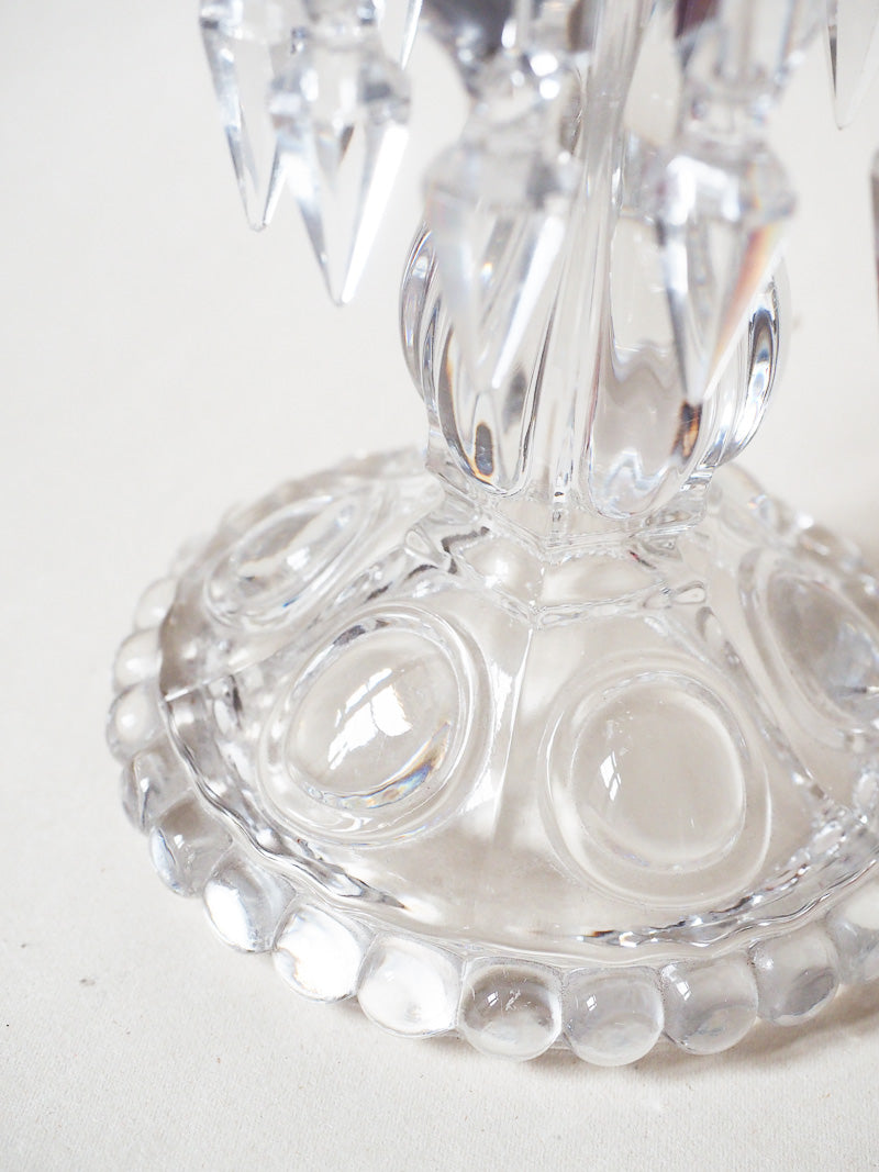 Bougeoir en cristal de Baccarat – Pampilles – Estampillé