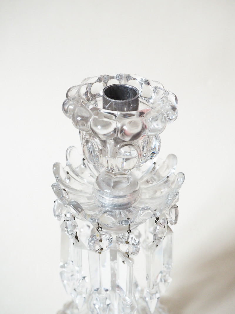 Bougeoir en cristal de Baccarat – Pampilles – Estampillé