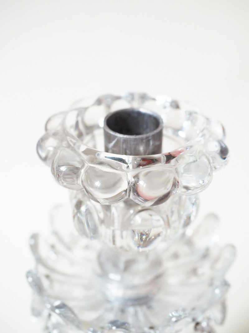 Bougeoir en cristal de Baccarat – Pampilles – Estampillé