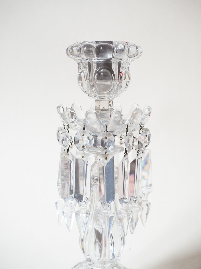 Bougeoir en cristal de Baccarat – Pampilles – Estampillé