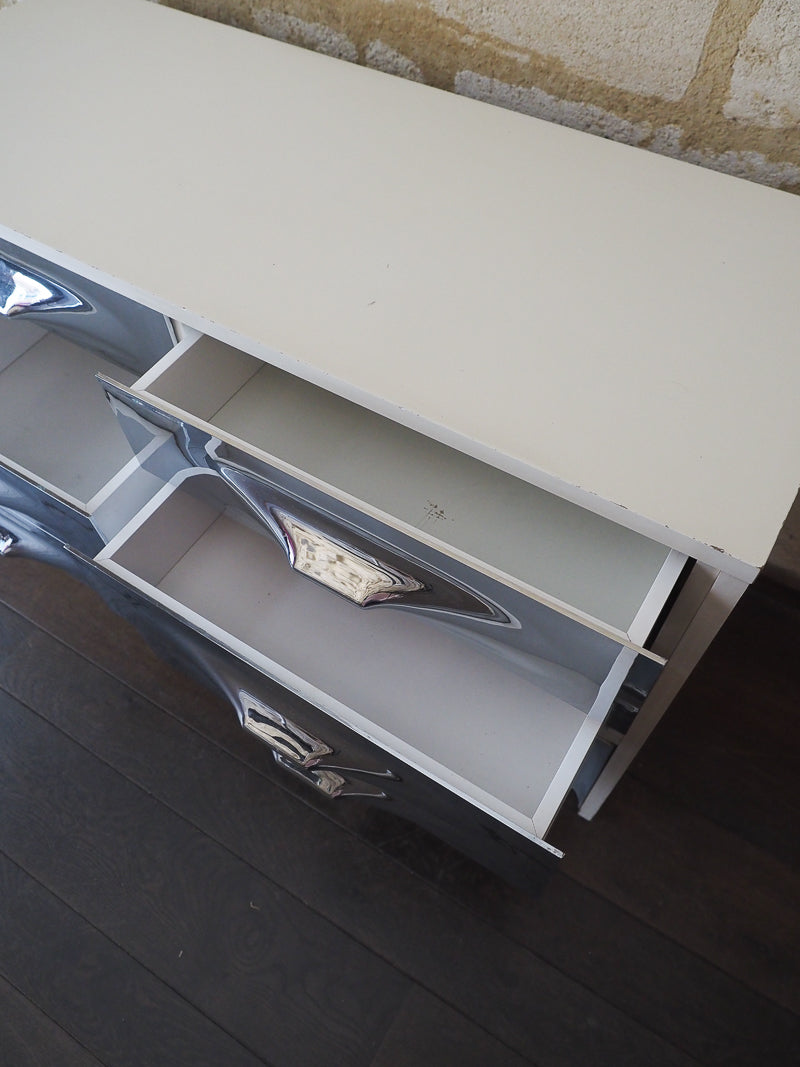 ✨ Commode DF-2000 de Raymond Loewy – façades chromées – Design Space Age années 1960