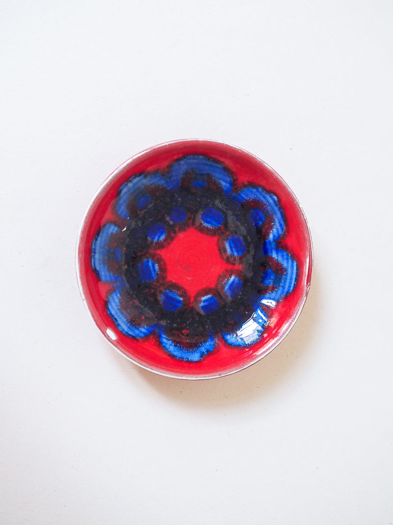 Petite coupelle en céramique - rouge et bleue
