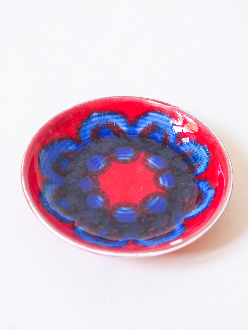 Petite coupelle en céramique - rouge et bleue