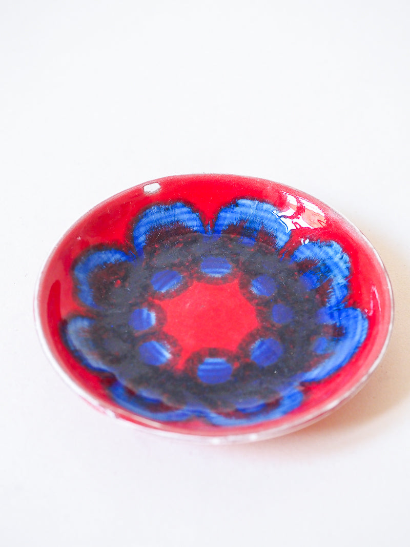 Petite coupelle en céramique - rouge et bleue