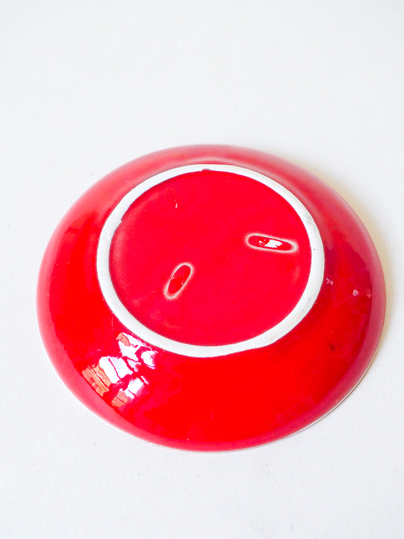 Petite coupelle en céramique - rouge et bleue