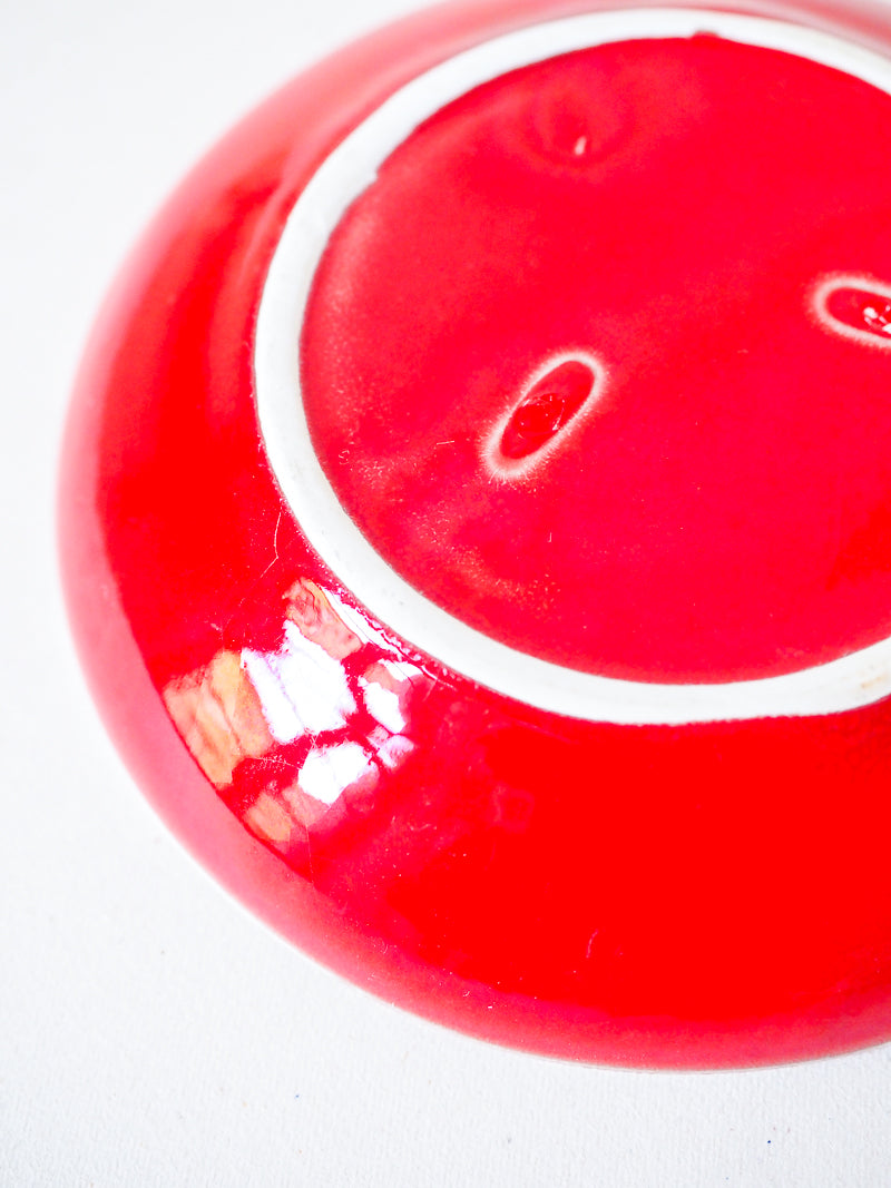 Petite coupelle en céramique - rouge et bleue