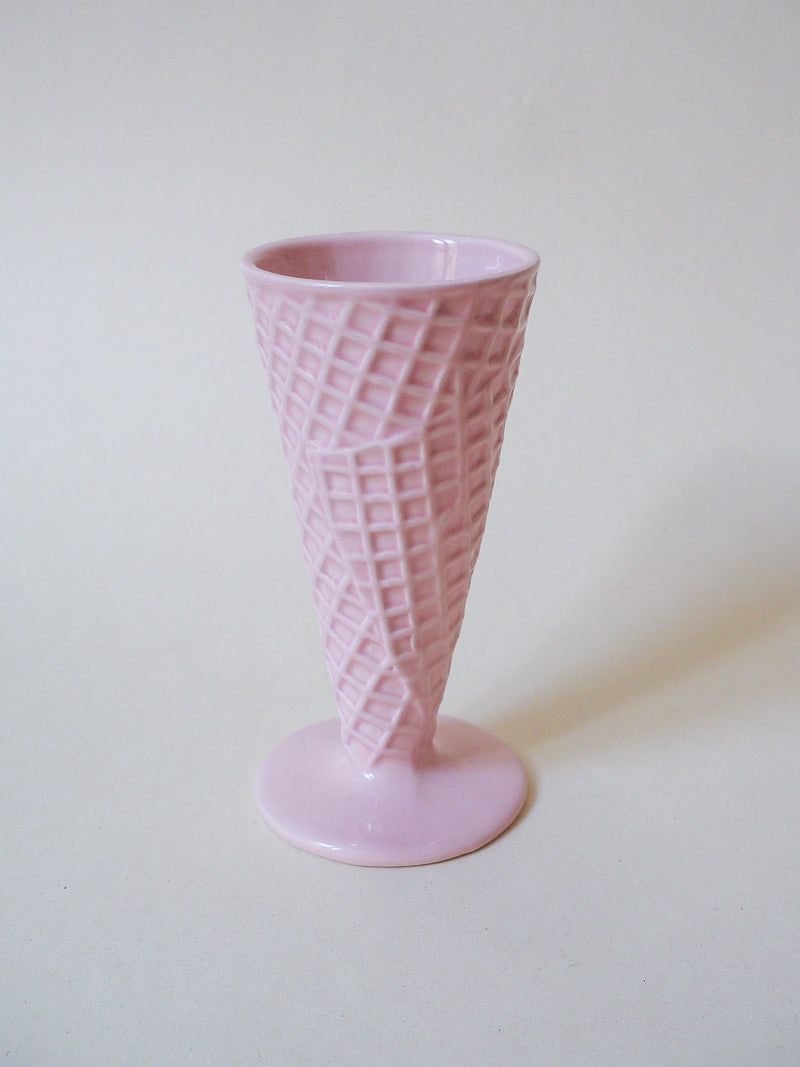 Lot de 4 grandes coupes à glace vintage – cornet rose