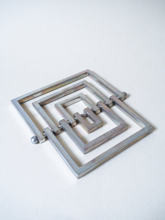 Dessous de plat vintage en aluminium – Design articulé, modulable et rare