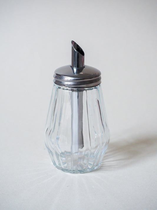 Verseur à sucre vintage verre et chrome