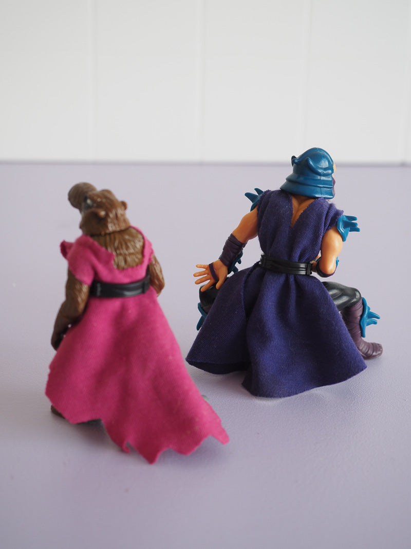 2 figurines Tortues Ninja Maître Splinter et Shredder 1988