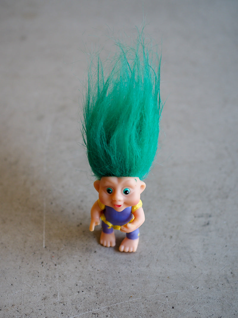 Grande figurine troll vert vintage