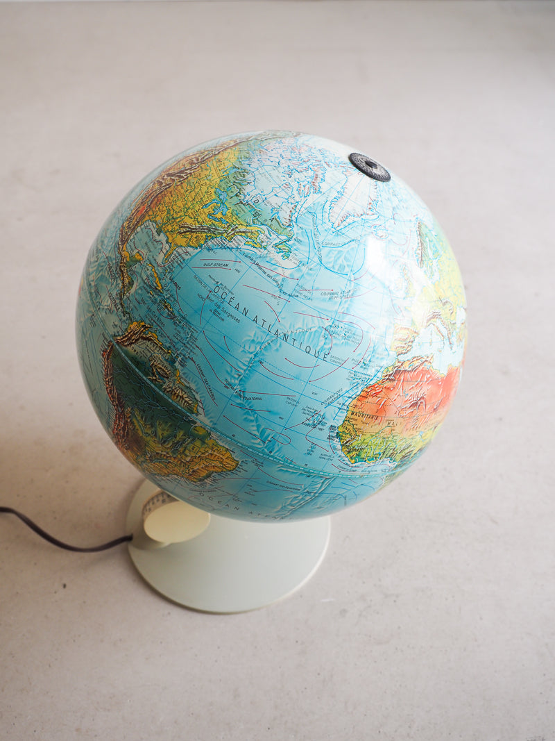 Grande mappemonde lumineuse vintage